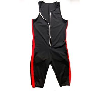 Women's BLACK Onesie w/RED TRIM